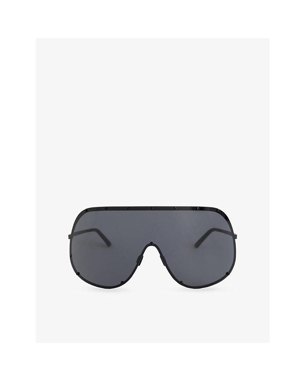 Rick Owens Black Shield Surgical-Frame Stainless-Steel Sunglasses for men