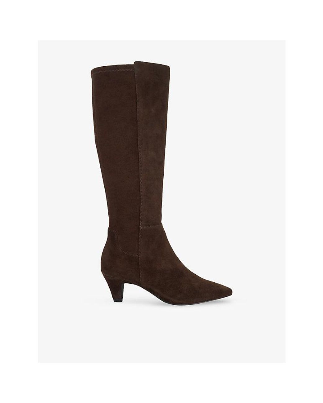 Dune Brown Sera Suede Knee-High Boots