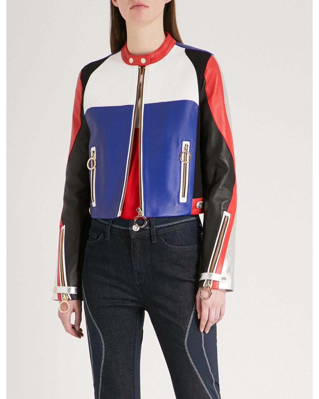 Tommy Hilfiger X Gigi Hadid Colourblocked Leather Jacket | Lyst