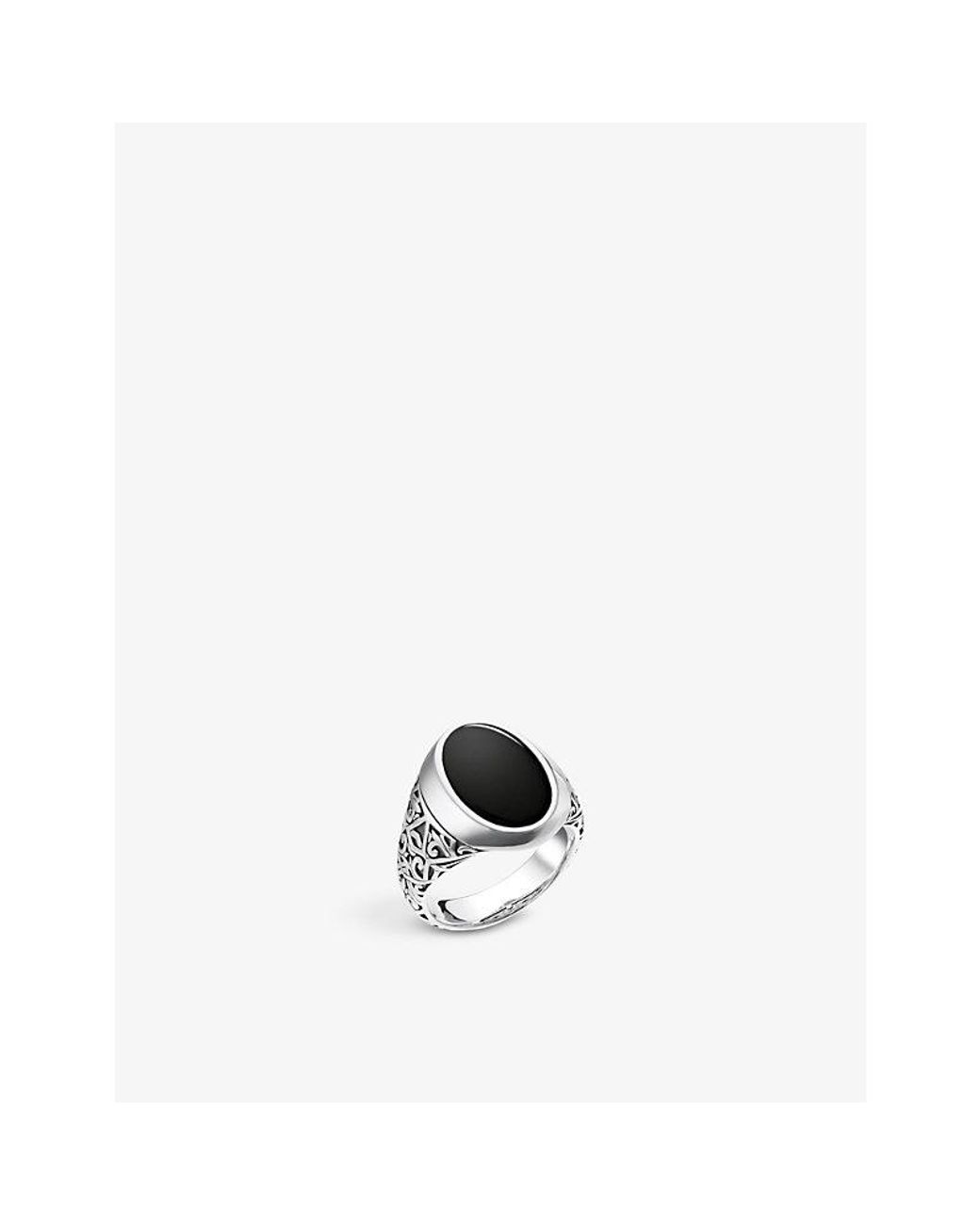 Thomas Sabo Black Oval Sterling- And Onyx Signet Ring