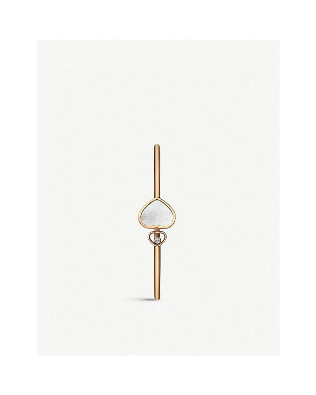 Chopard White Happy Hearts 18Ct Rose- And Diamond Bracelet
