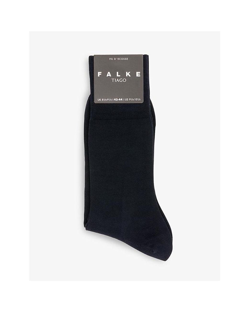 Falke Black Tiago Logo-Print Cotton-Blend Socks for men
