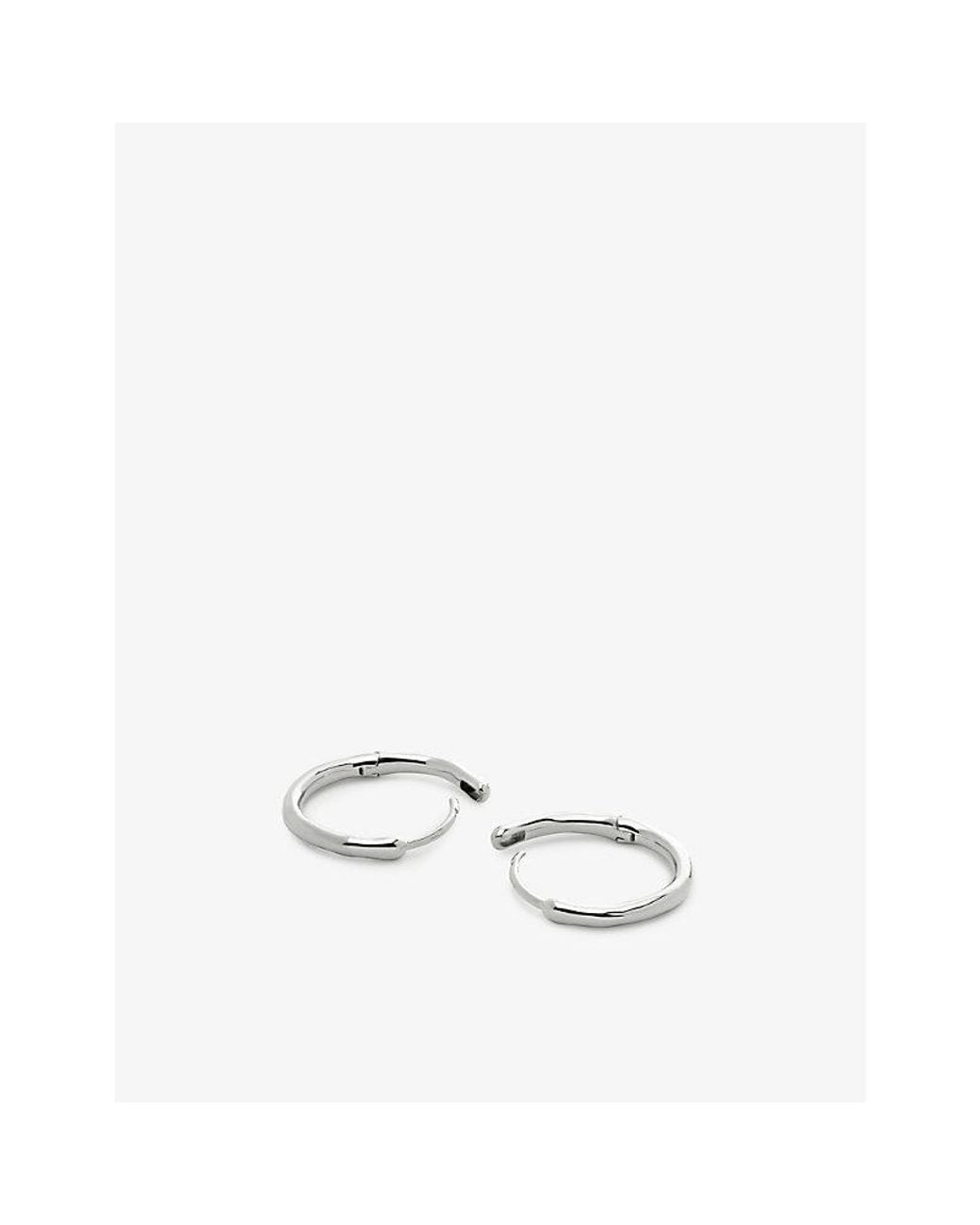 Monica Vinader White Mv Siren Muse 925 Sterling- Small Hoop Earrings