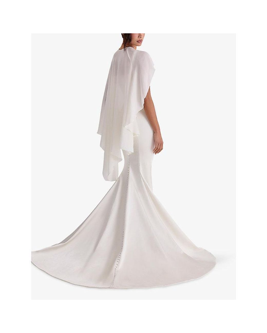 House Of Cb White Alena Asymmetric Silk Shawl