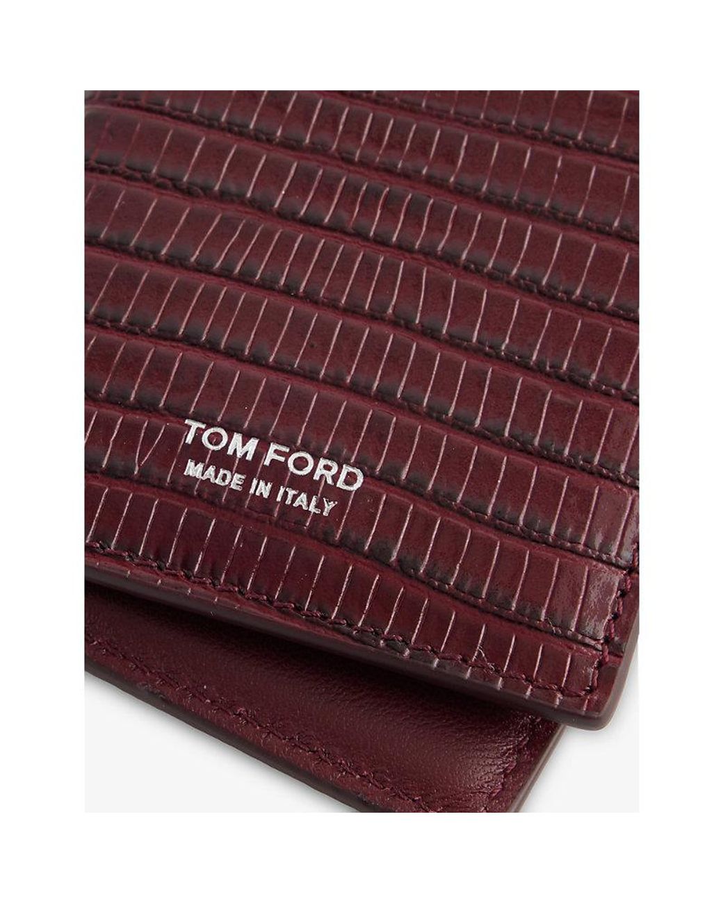 Tom Ford Red Classic Leather Bifold Wallet for men