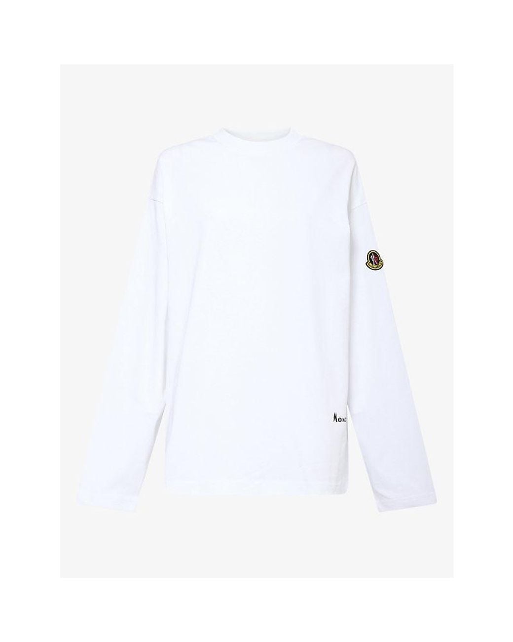 Moncler White Icons Brand-Print Cotton T-Shirt