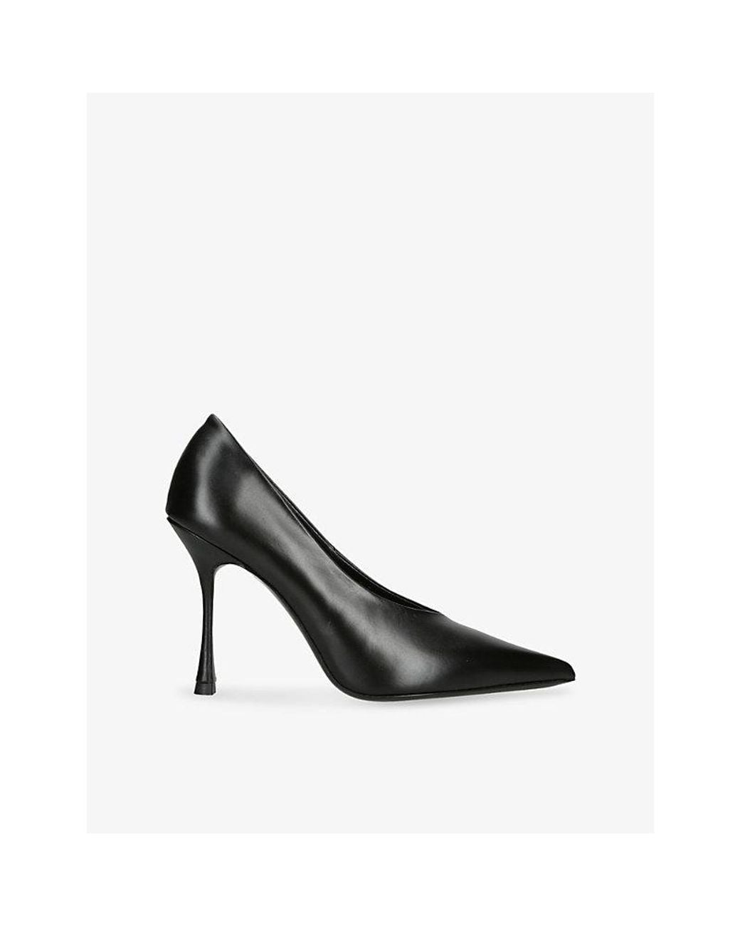 Jude Black Kiss Heeled Leather Courts