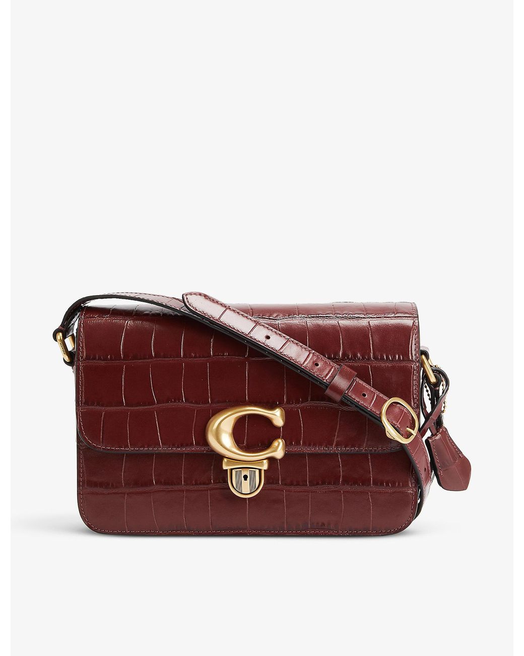 COACH Studio Crocembossed Leather Crossbody Bag Lyst
