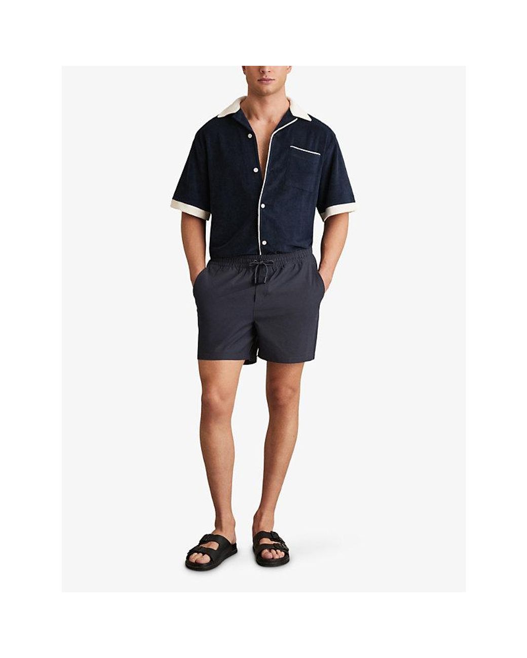 Reiss Blue Cliff Drawstring Swim Shorts for men