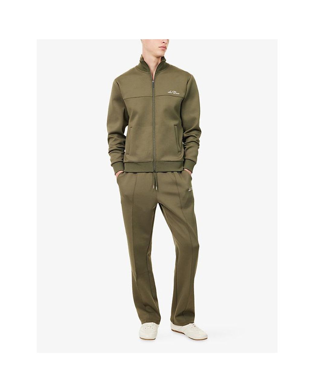 Les Deux Green Signature Brand-Embroidered Woven Track Jacket for men