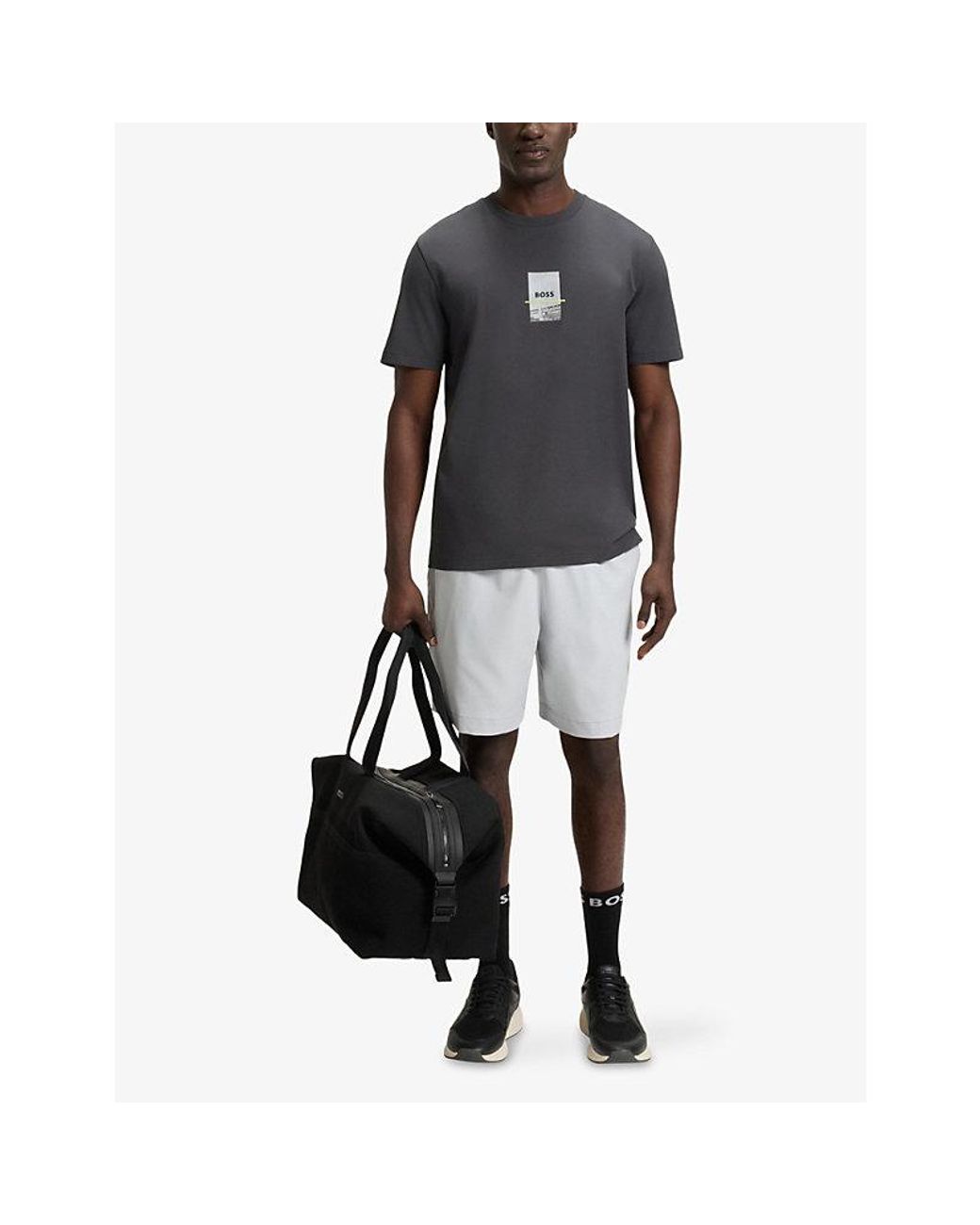 Boss Black Photo-Print Short-Sleeve Stretch-Cotton T-Shirt for men