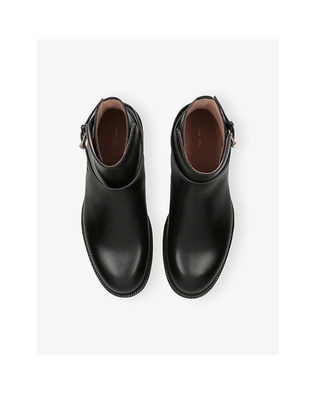 The Row Black Nobilis Buckle Leather Ankle Boots