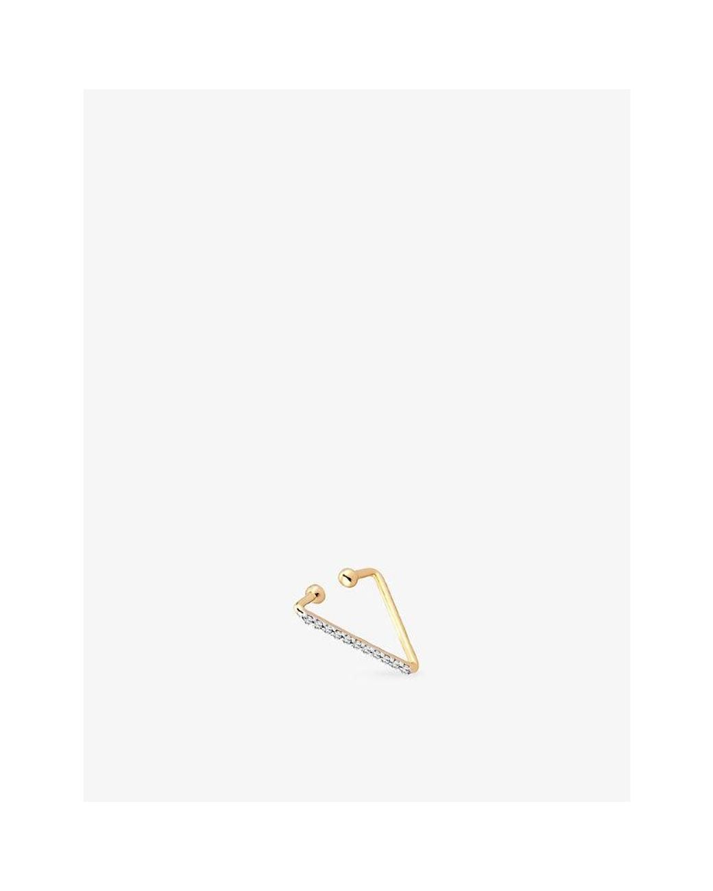 Kismet by Milka White Triangle 0.06Ct Diamond Ear Cuff