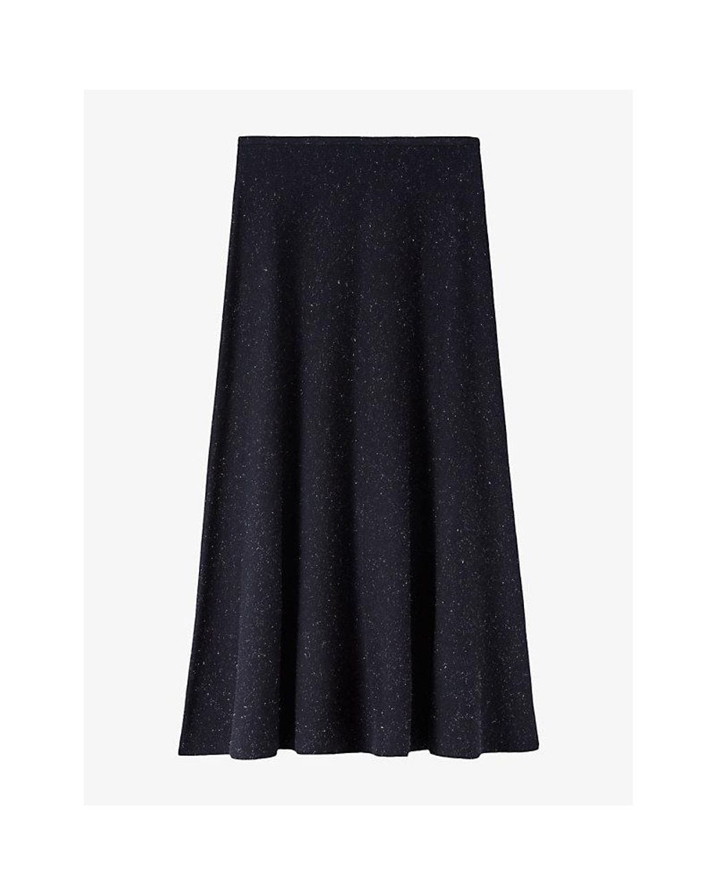 Whistles Blue Annie Sparkle Knitted Midi Skirt