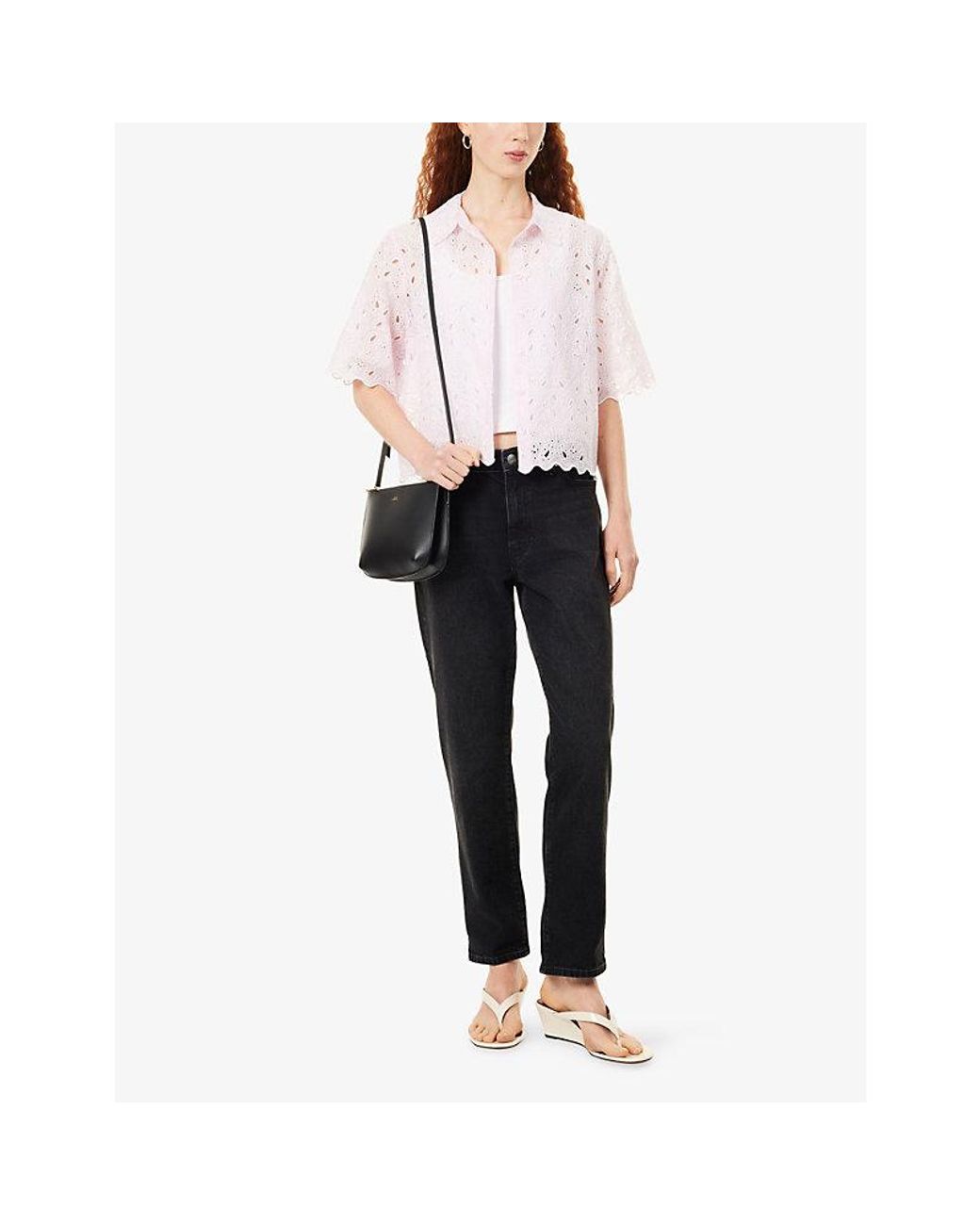 FRAME Black The Borrowed Mid-Rise Denim Jeans