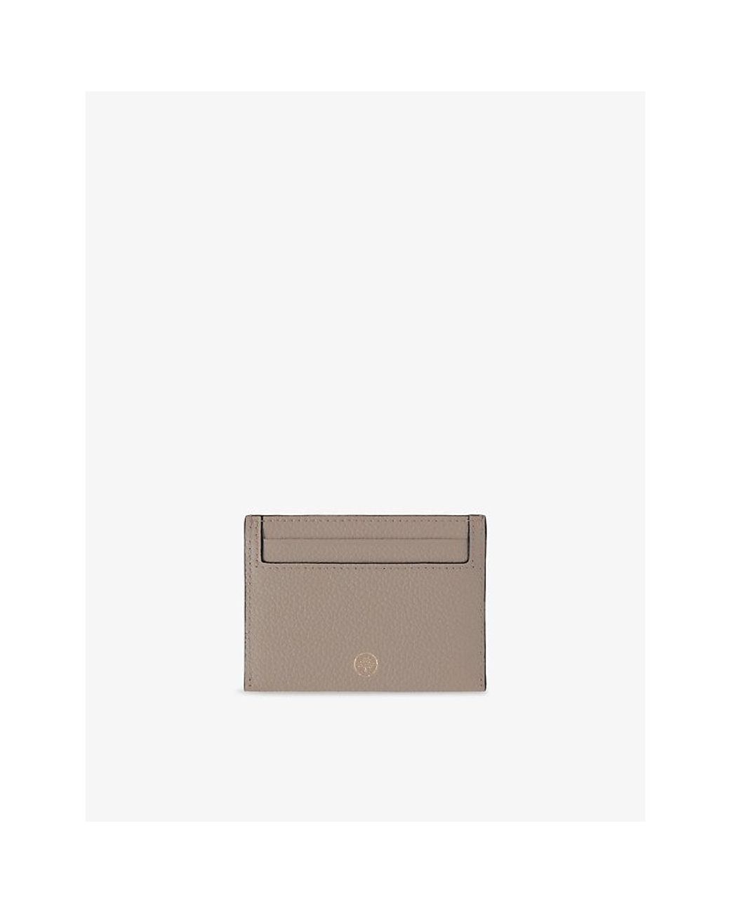 Mulberry Gray Continental Grained Leather Card Holder