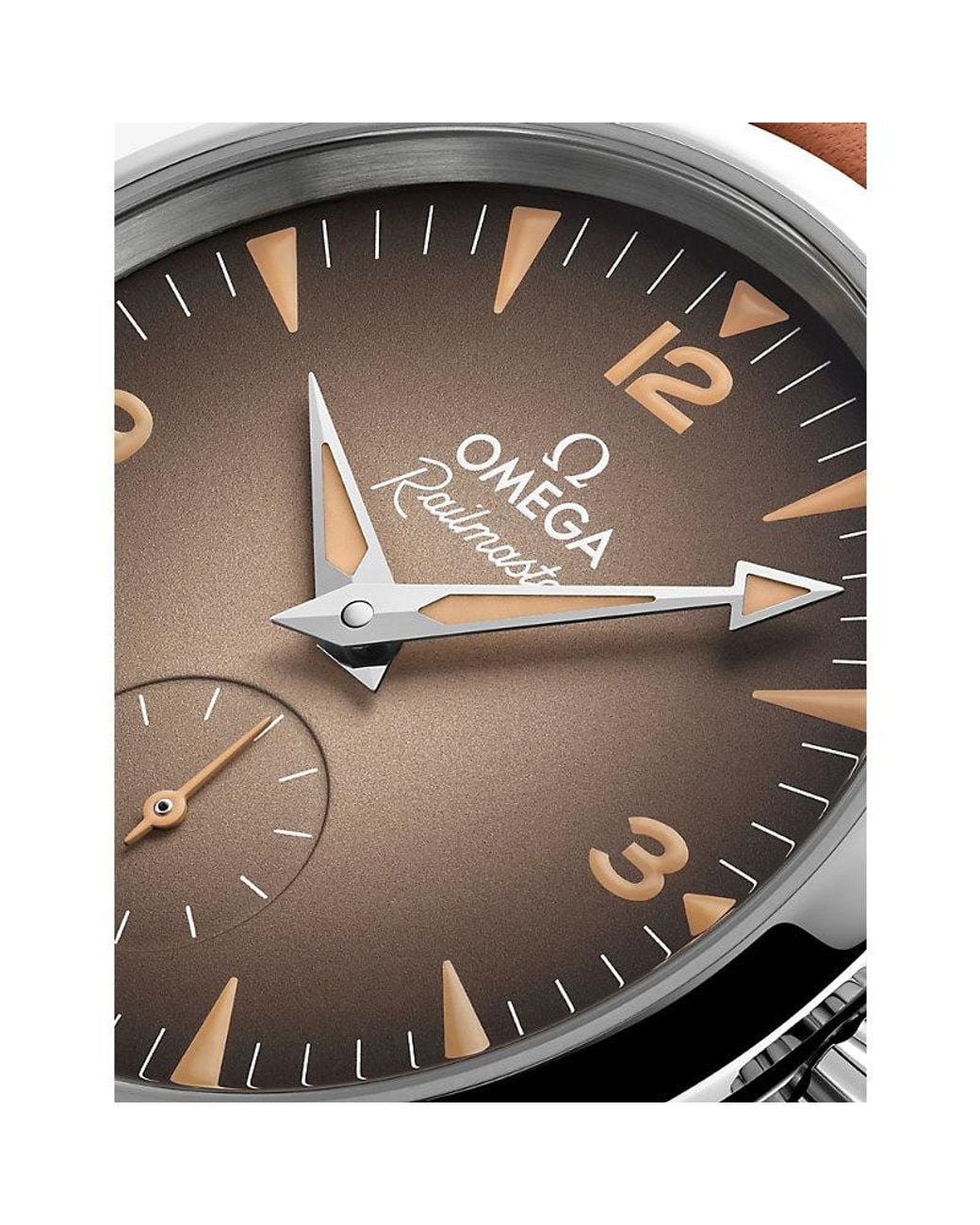 Omega Brown Seamaster Railmaster Stainless-Steel And Leather Automatic Watch 38Mm for men