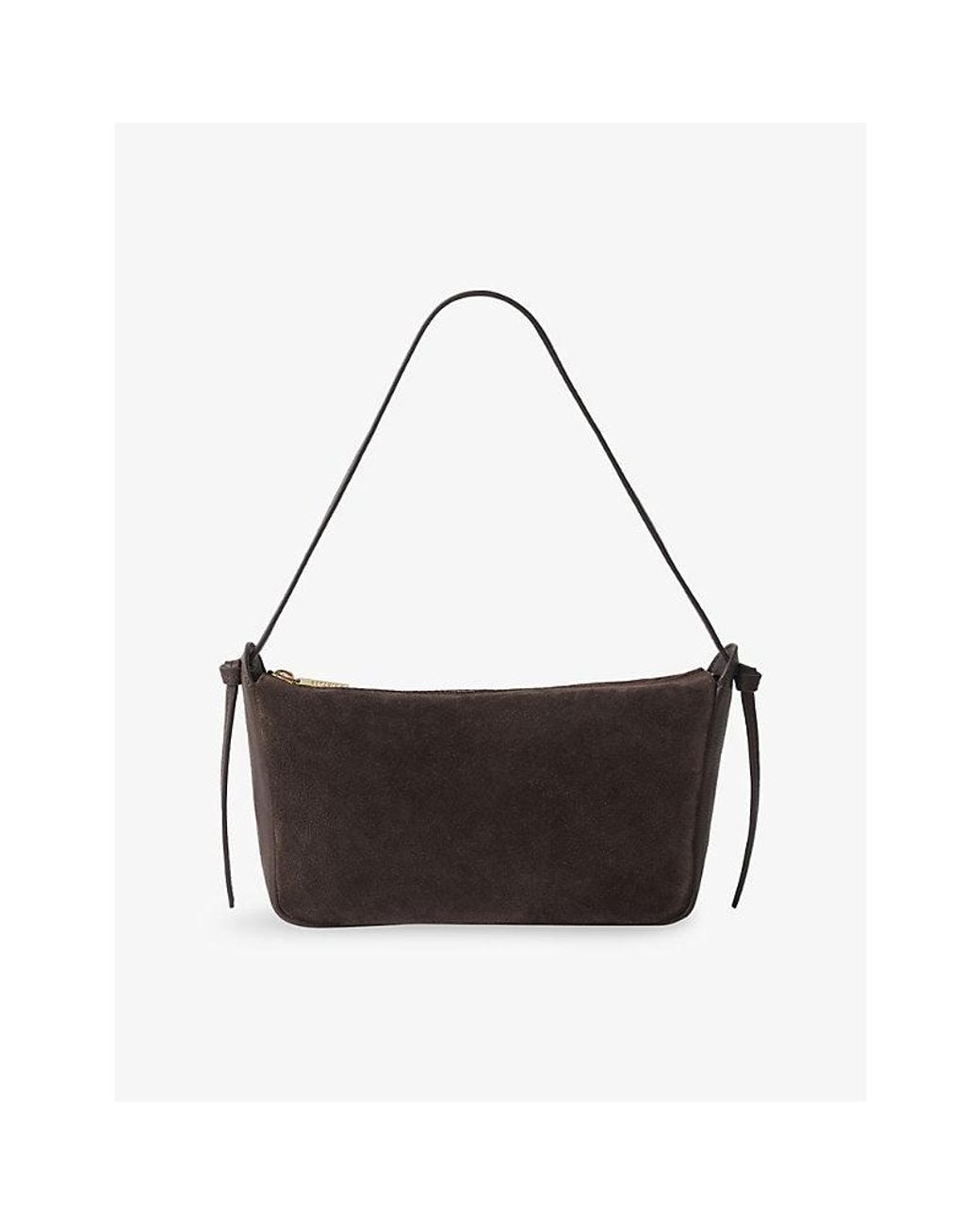 Whistles Black Knot Suede Shoulder Bag