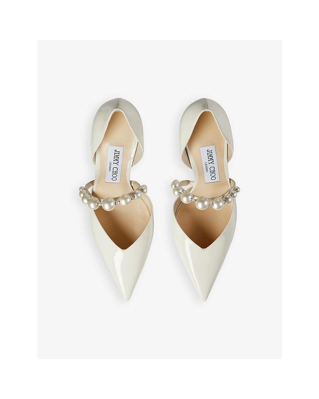 Jimmy Choo White Aurelie 85 Patent-Leather Courts