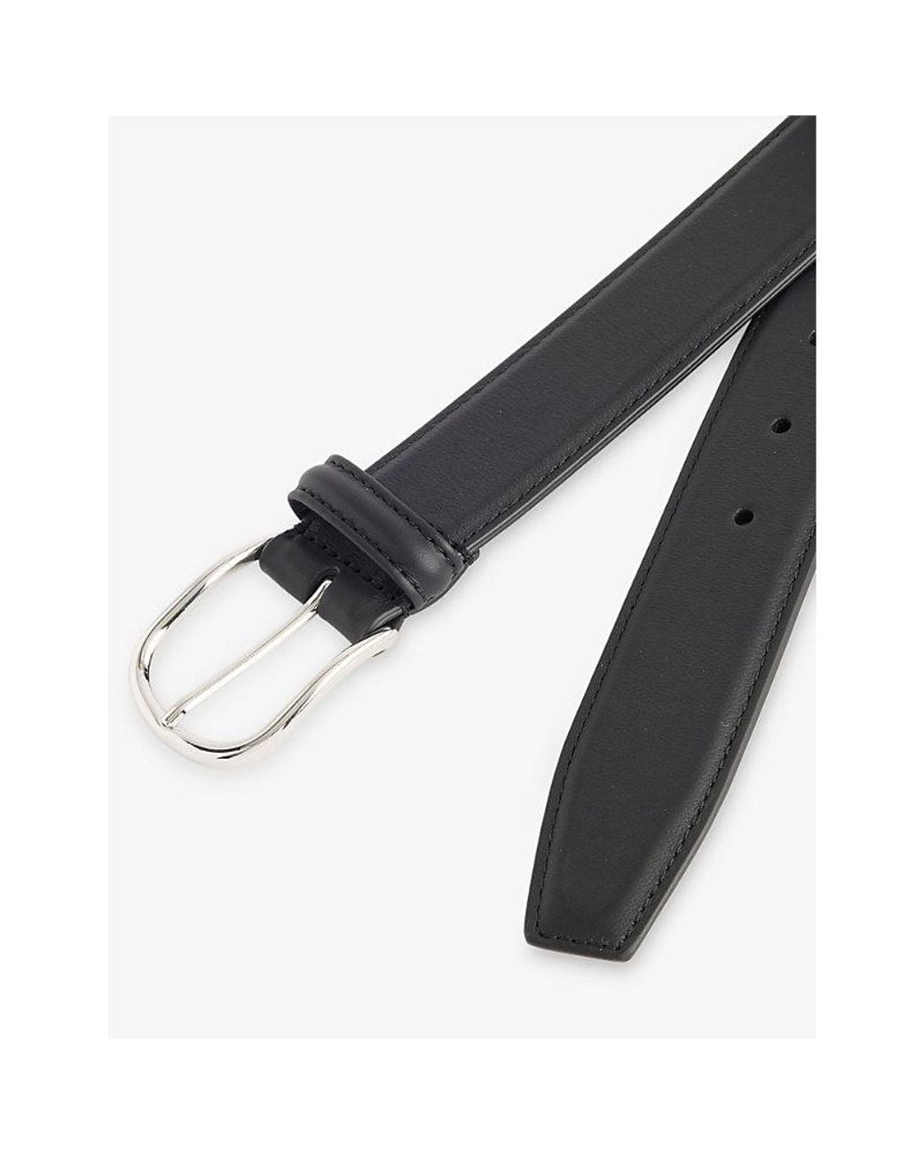 Andersons Black Classic Leather Belt for men