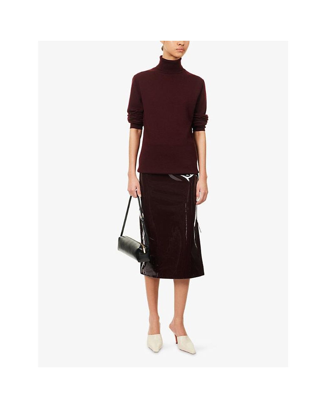 Frankie Shop Red Eve Turtleneck Merino Wool Jumper