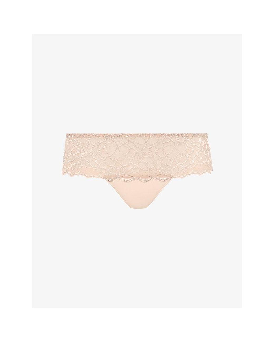 Simone Perele Pink Caresse Jersey And Stretch-Lace Shorty Briefs
