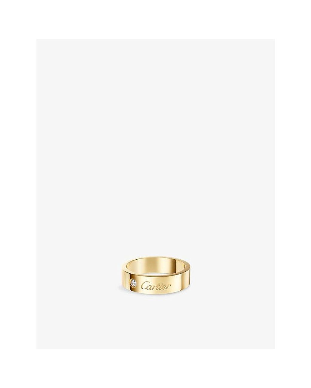 Cartier Metallic C De 5Mm 18Ct- And 0.04 Brilliant-Cut Diamond Wedding Ring for men