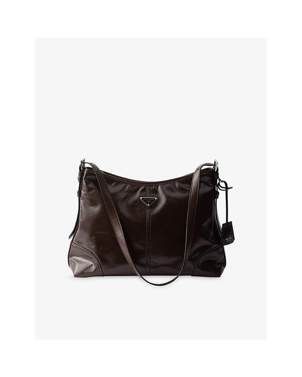 Prada Black Aimèe Large Leather Shoulder Bag
