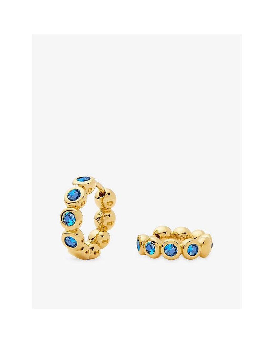 Missoma Metallic Tennis Small 18Ct Plated Brass And Sapphire Nano-Crystal Hoop Earrings
