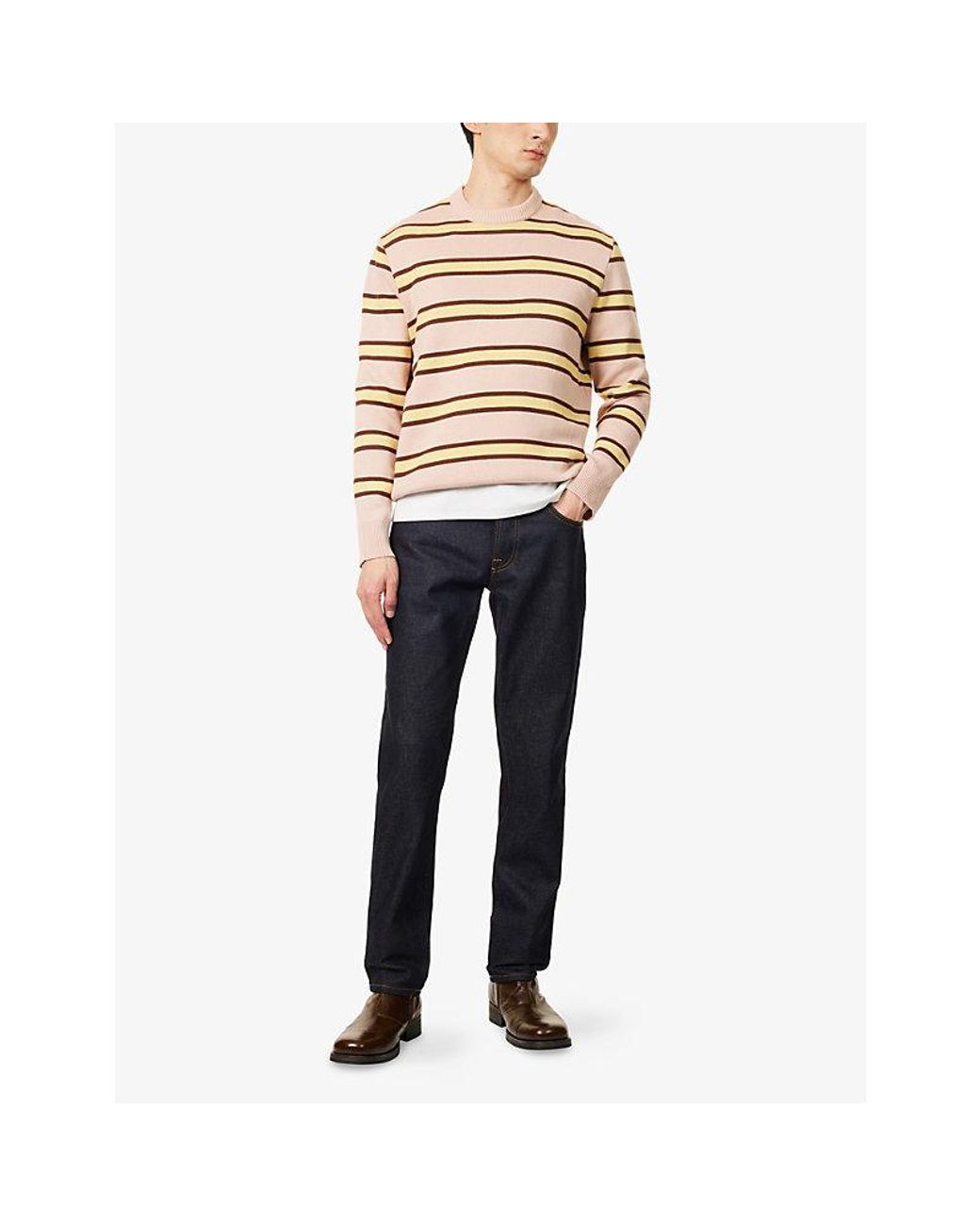Nudie Jeans Blue Solid Ollie Slim-Fit Denim Jeans for men
