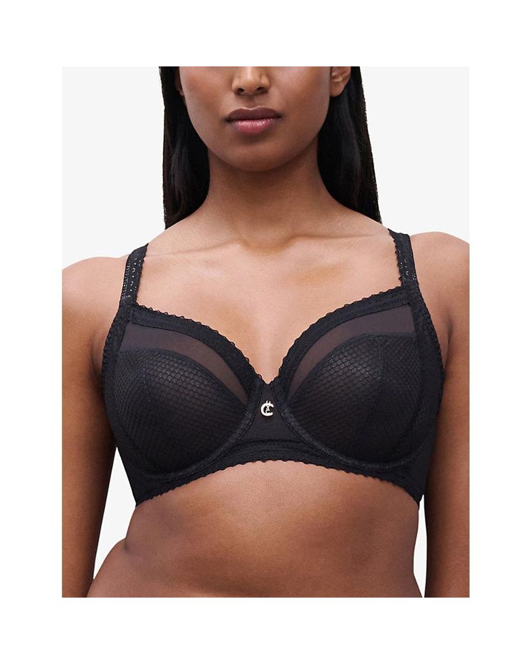 Chantelle Blue Romance Lace-Trim Underwire Bra