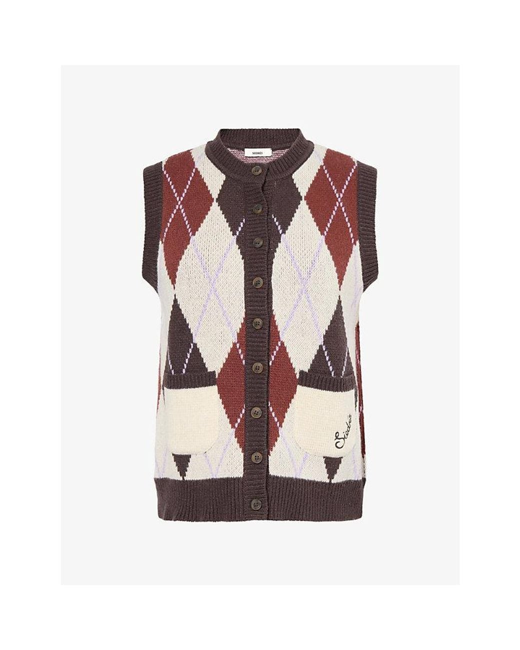 Siedres Pink Carina Sleeveless Knitted Cardigan