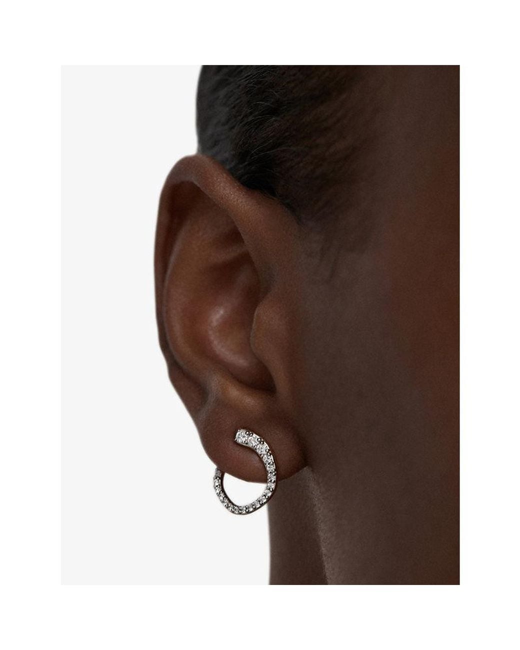 Monica Vinader Metallic Riva Pave 18Ct Vermeil And Lab Grown Diamond Earrings