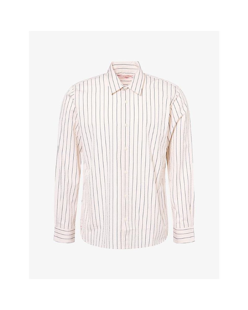 Orlebar Brown White Justin Striped Cotton Shirt for men