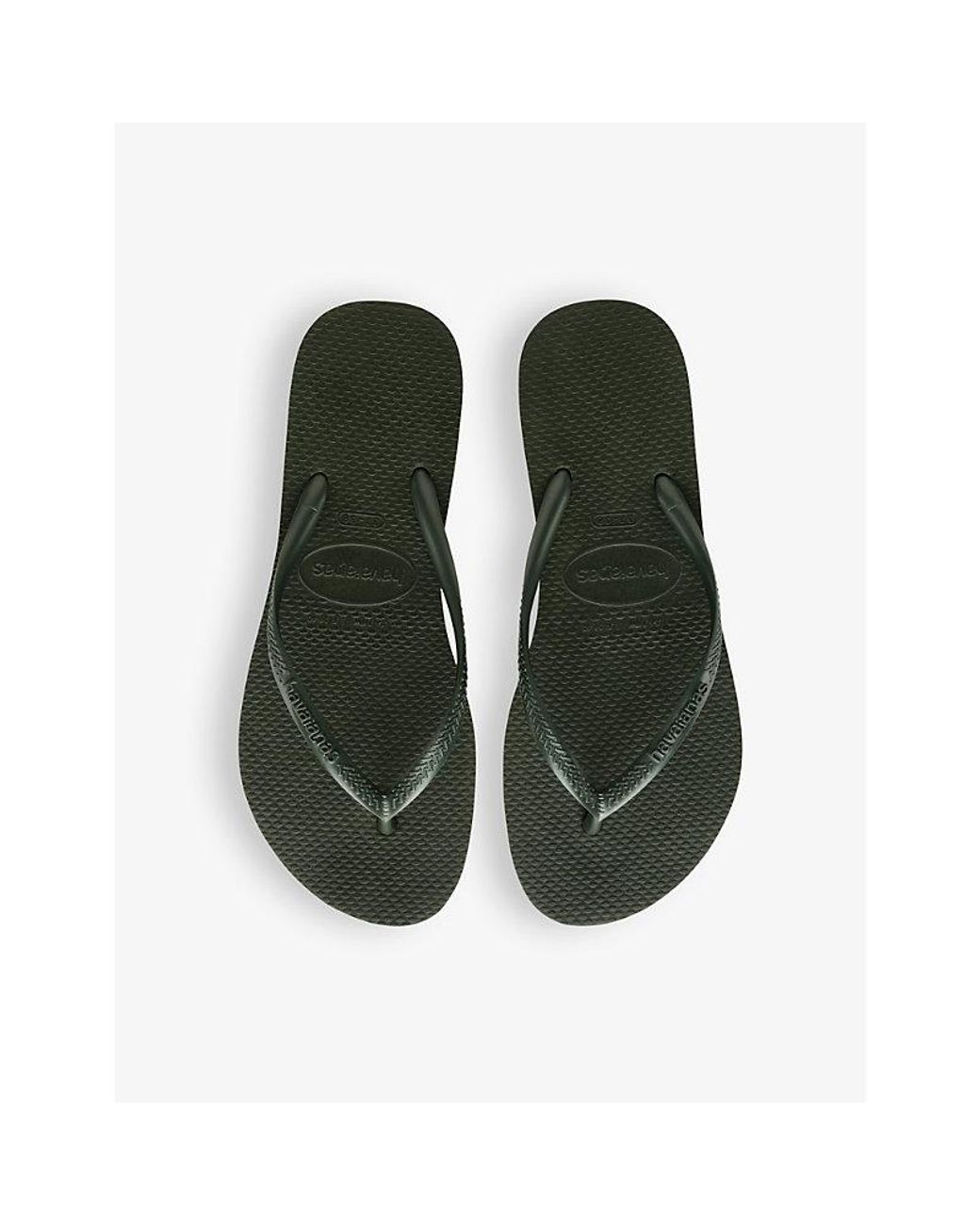 Havaianas Green Top Embossed Logo Rubber Flip-Flops