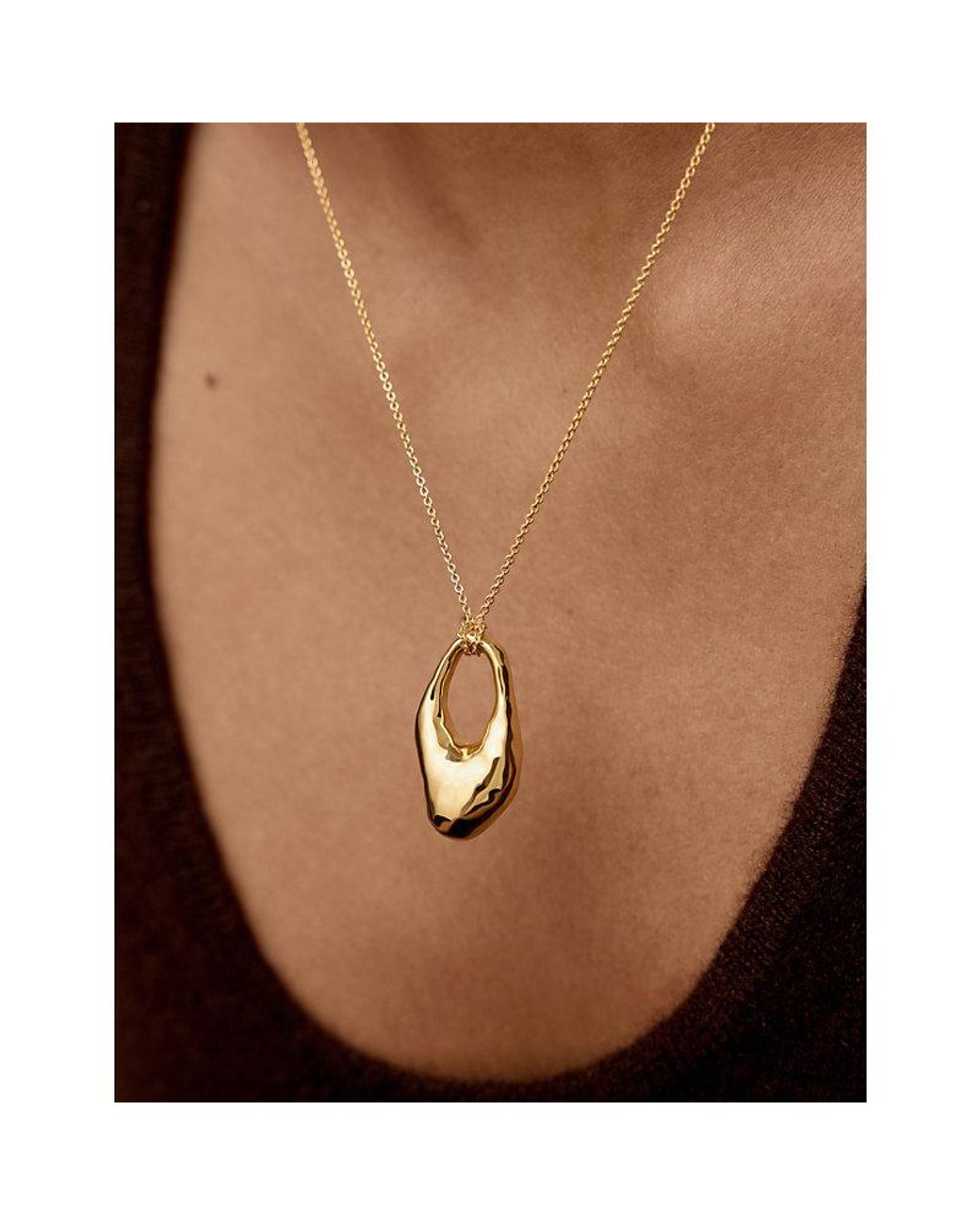 Monica Vinader Metallic Antica Large 18Ct Vermeil Necklace