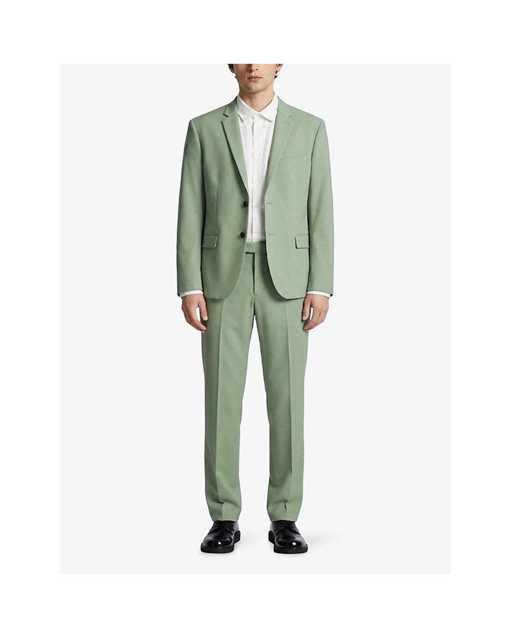 The Kooples Green Straight-Leg Regular-Fit Wool Trousers for men