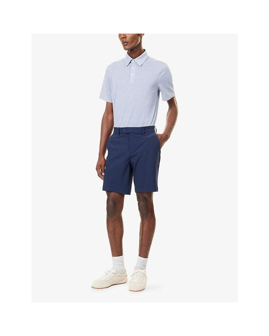 G/FORE Blue Maverick Mid-Rise Stretch-Woven Shorts for men