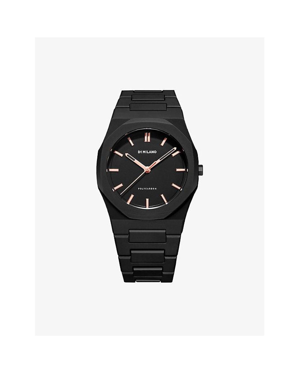 D1 Milano Black Polycarbon Dawn Light Polycarbonate Quartz Watch