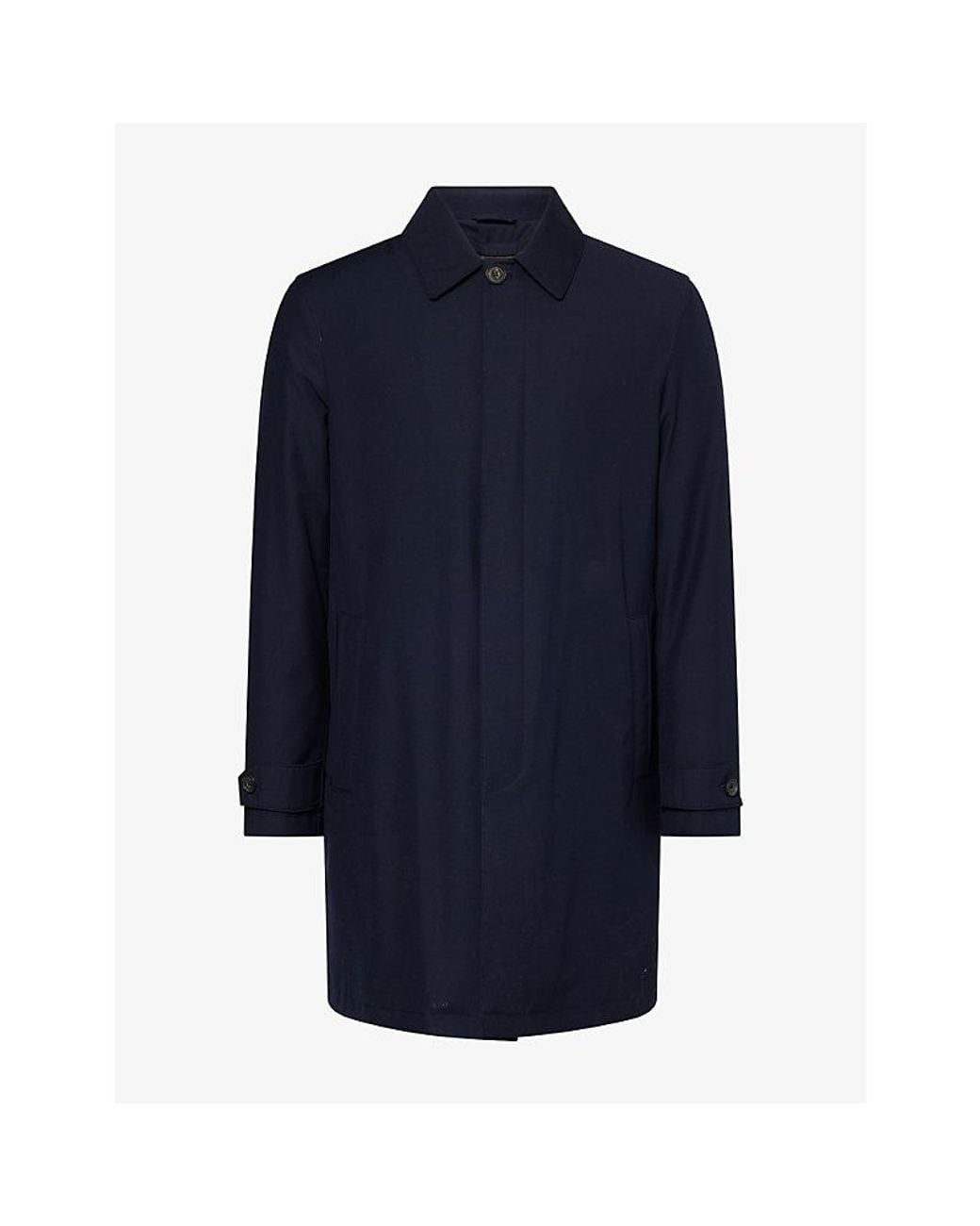 Corneliani Blue Techno Padded Poplin Coat for men