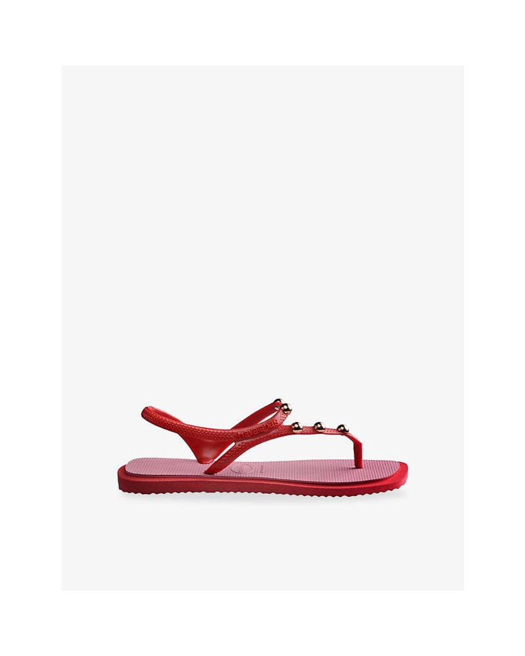 Havaianas Red Flash Fusion Studded Rubber Flip-Flops