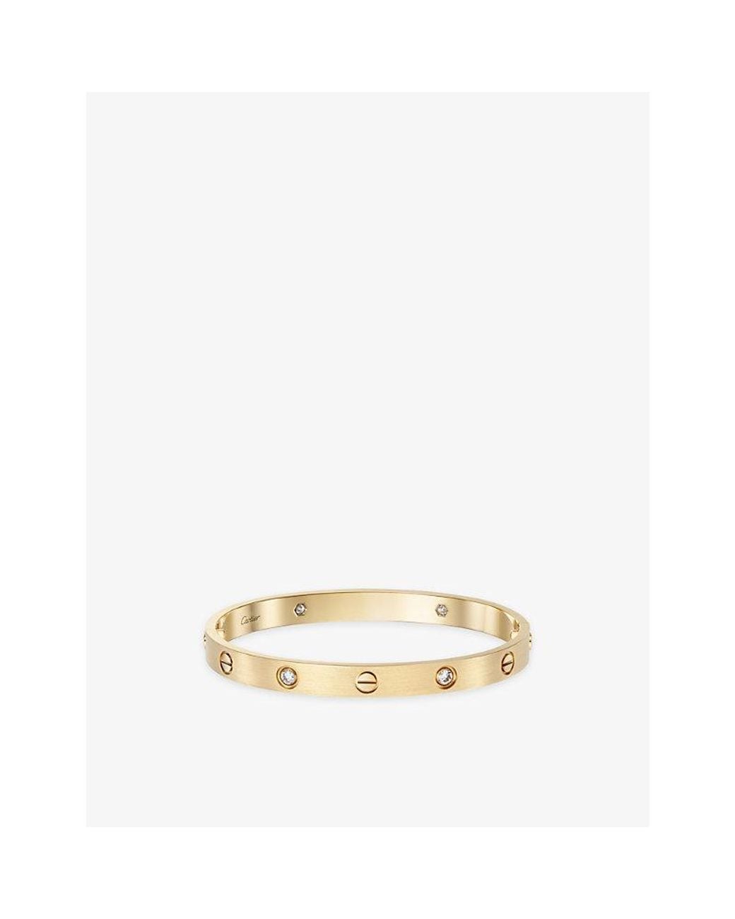 Cartier Natural Love Classic Brushed 18Ct- And 0.42Ct Diamond Bracelet