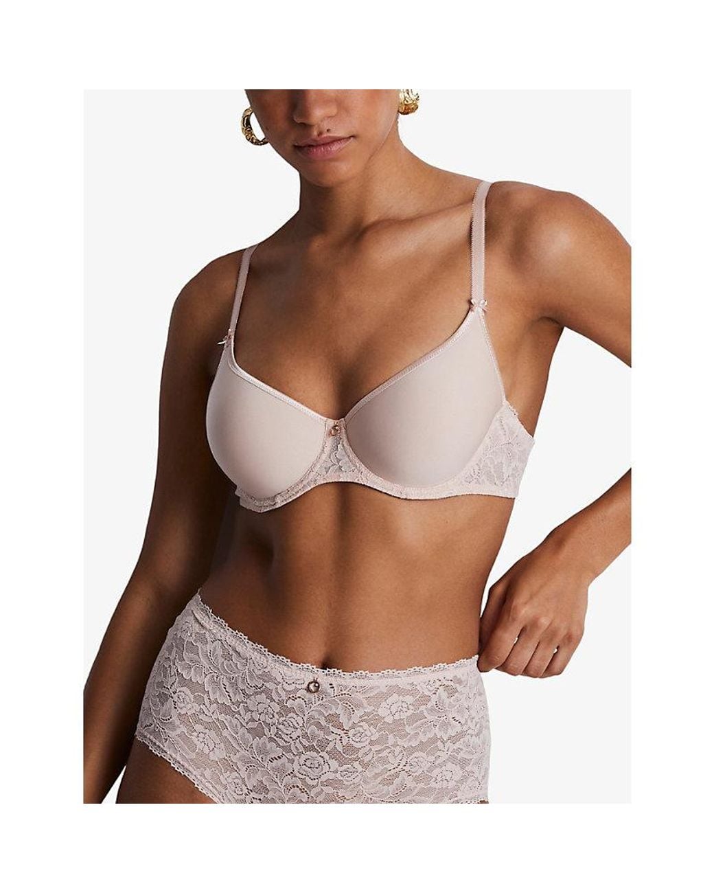 Aubade Pink Rosessence Lace-Trim Stretch-Woven Bra