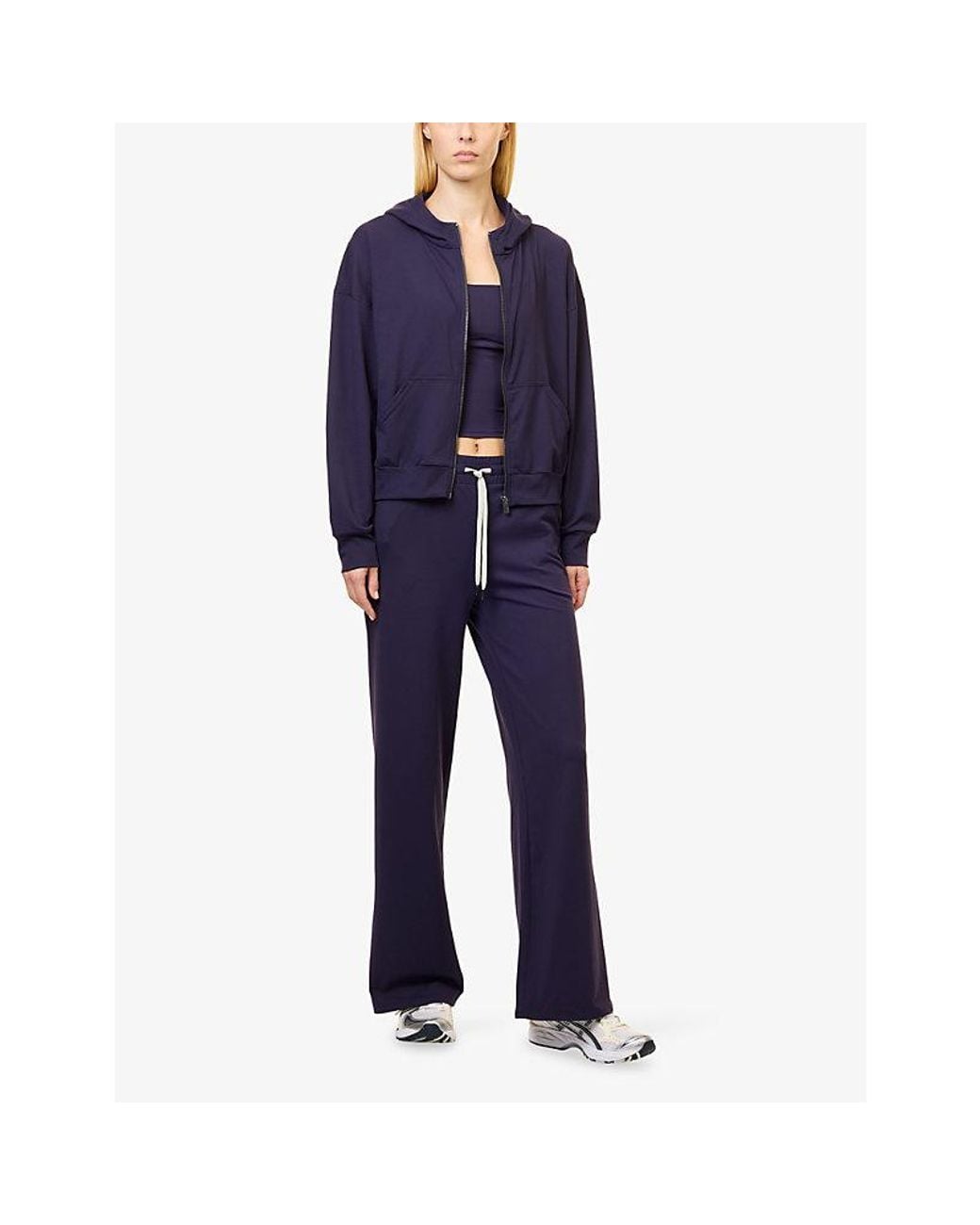 vuori Purple Halo Modern Zip-Up Jersey-Knit Hoody