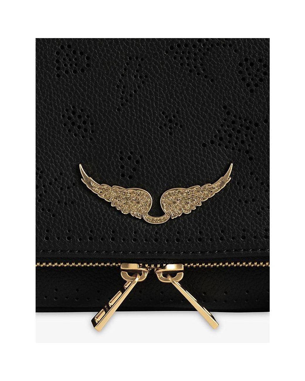Zadig & Voltaire Black Rock Perforated Leather Bag