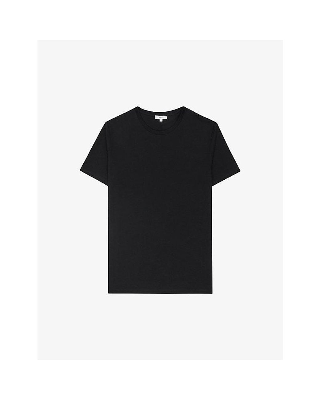 Reiss Black Bless Crewneck Cotton-Jersey T-Shirt for men
