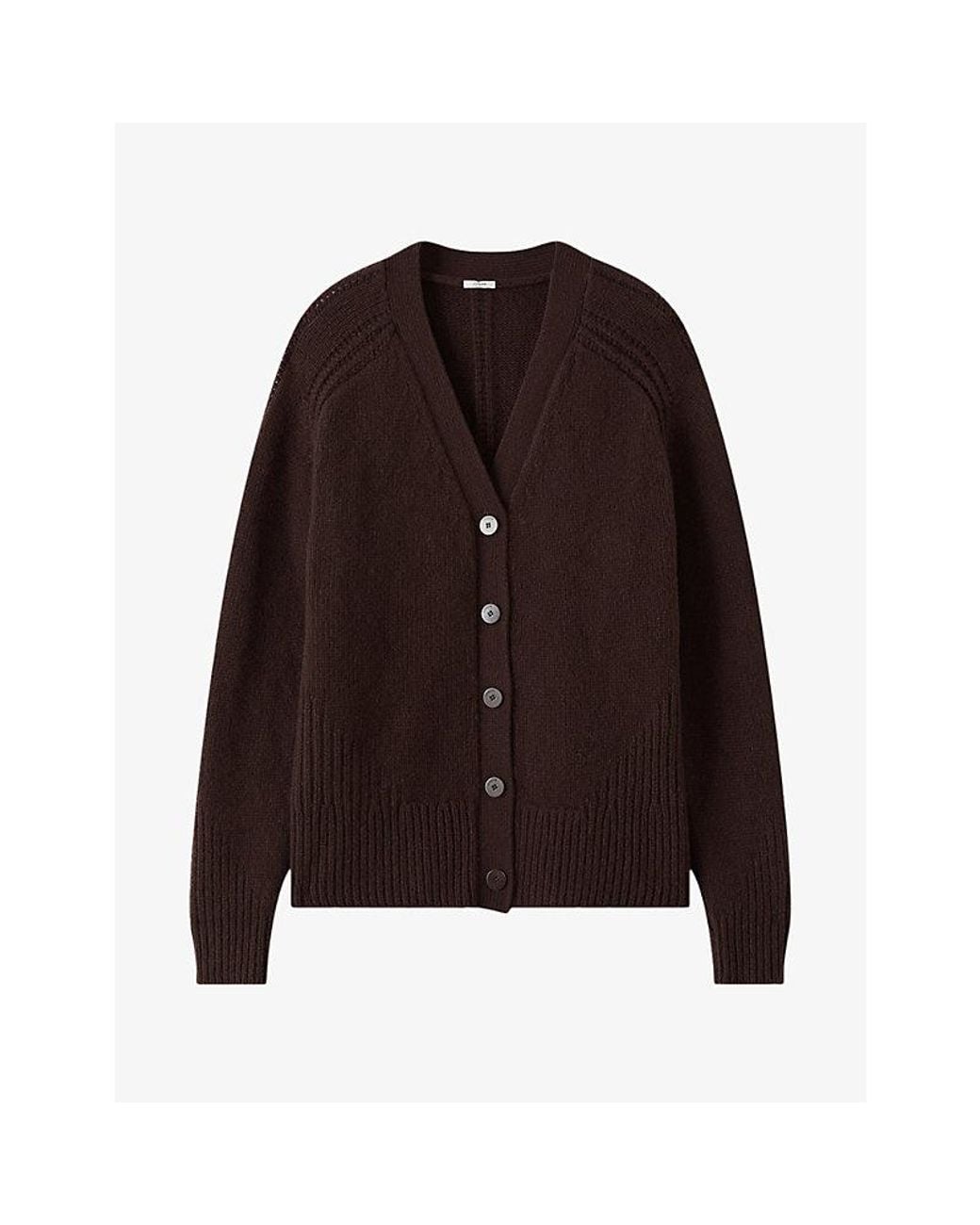 Joseph Brown Lele V-Neck Relaxed-Fit Cashmere Cardigan
