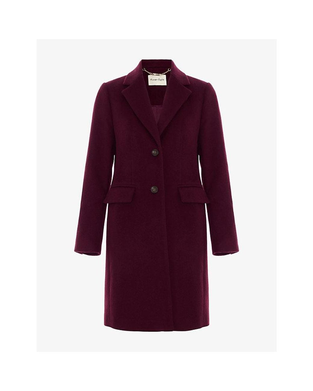 Phase Eight Purple Lydia Long Wool-Blend Coat
