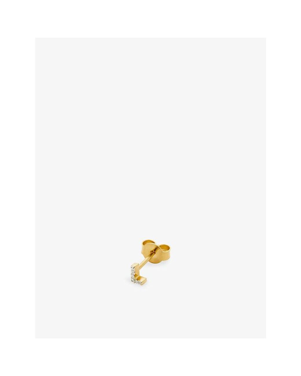 Missoma Metallic Pavé Initial L 18Ct Vermeil And Cubic Zirconia Single Stud Earring