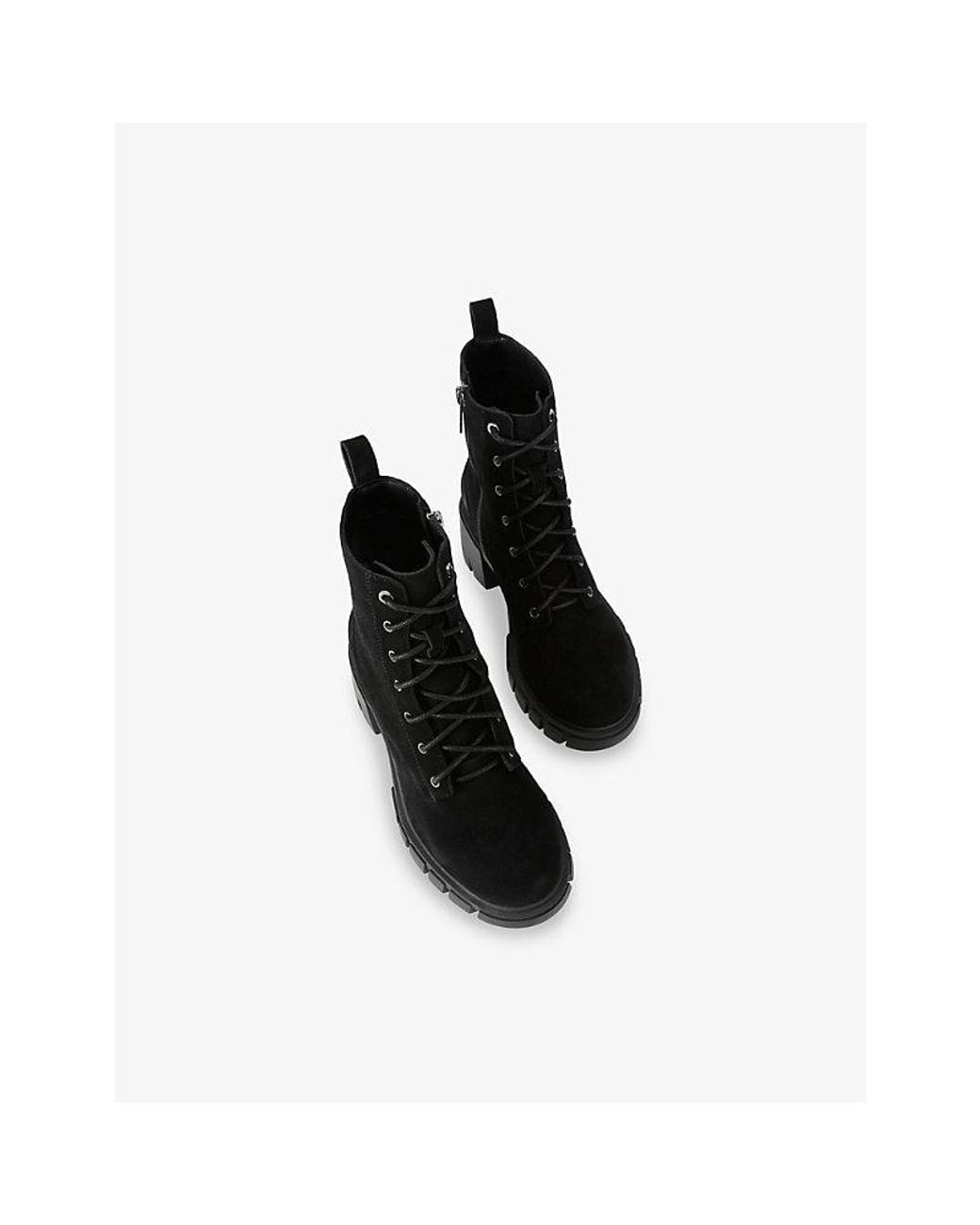 Carvela Kurt Geiger Black Ignite Lace-Up Heeled Suede Boots